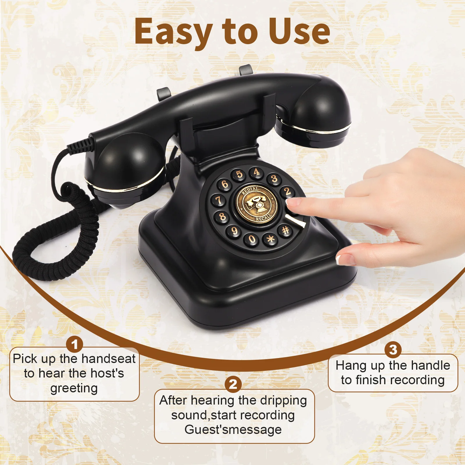 

Audio message book phone wedding guest voice blessing message book banquet voice check-in message phone birthday party celebrati