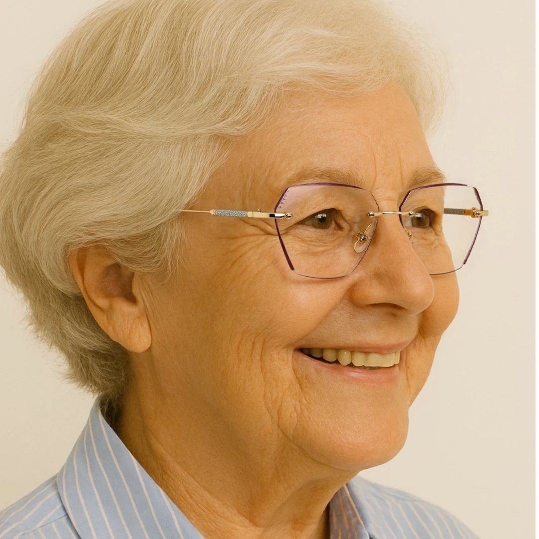 Diamantbesetzte, randlose Lesebrille mit Diamanten, elegante und modische Damen-Lesebrille