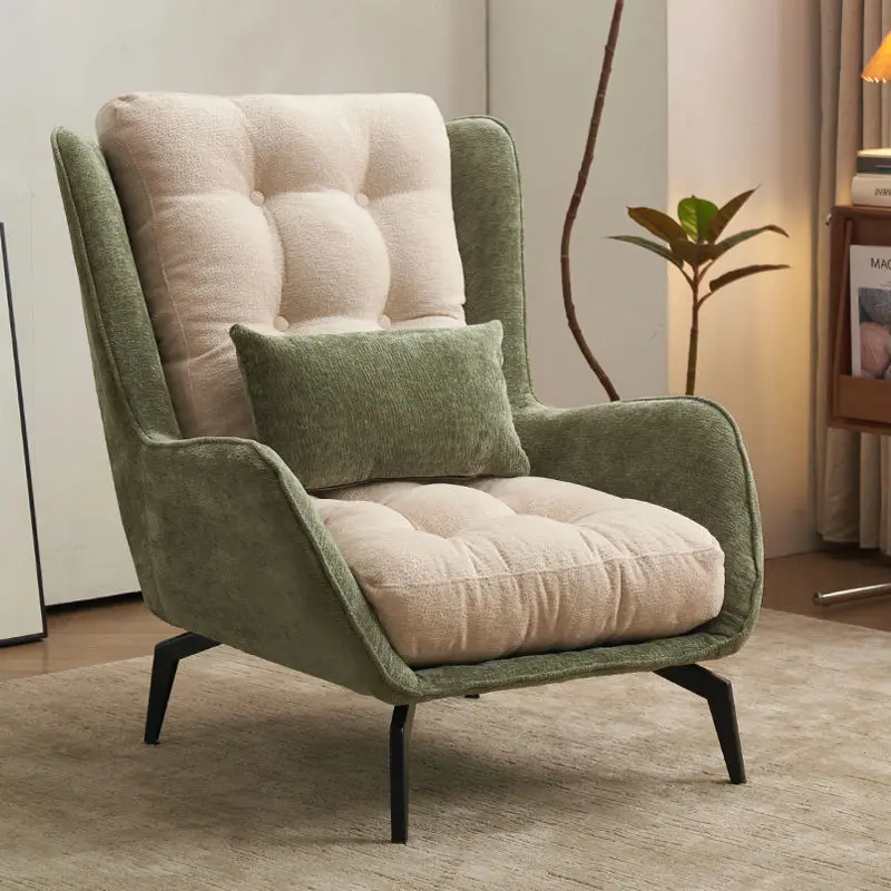 

Nordic light luxury single sofa living room bedroom balcony casual modern guest velvet Internet celebrity lazy tiger chair