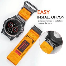 HEMSUT Watch Band For Garmin Tactix Nylon Quickfit 20 22 26mm Sports Wrist Strap Compatible Fenix8 7 6 EPIX /MK3 /Tactix