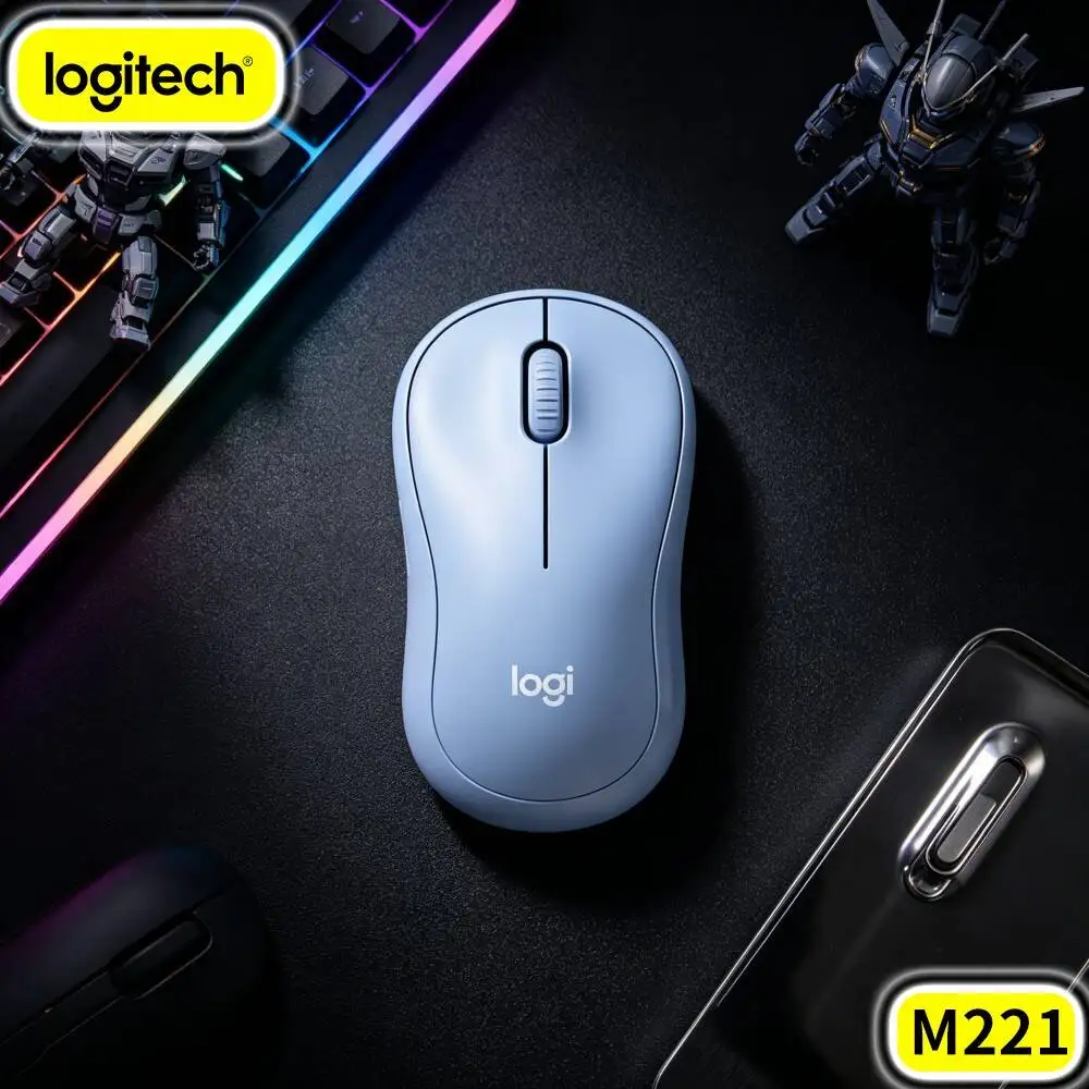 Logitech M221 Wireless Mice 2.4G Quiet Operation Ergonomic Shape For Office Daily Work Laptop Desktop Notebook Computer Tasks