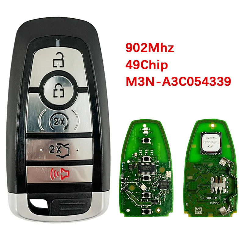 CN 018142   Oryginalny 5-przyciskowy inteligentny klucz do Forda Mustanga 2023+ Pilot M3N-A3C 054339   MR3T-15K601-BB 902 MHz 49-Chip Keyless Go