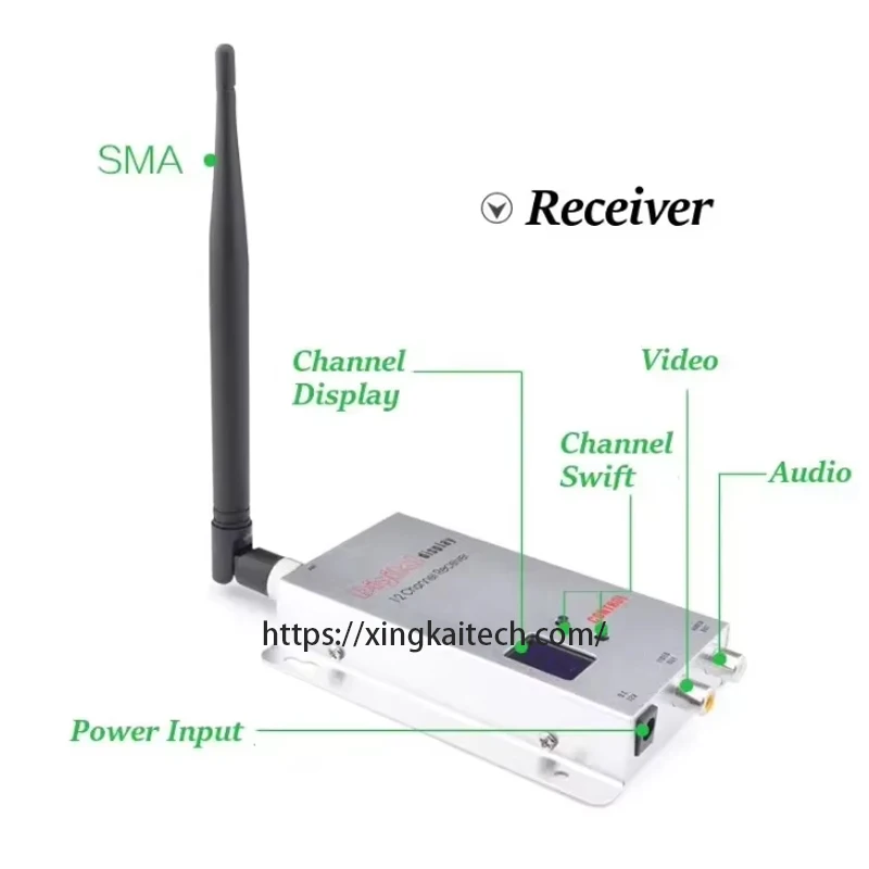 1.2G 1.5W 5W Transmitting Receiving Digital Display Receiver Signal Wireless Audio Video Transmitter Fpv Drone Accessories