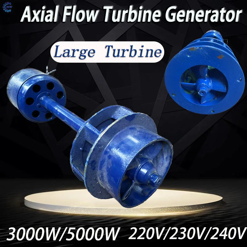 3000W Water Turbine Generator Single Phase 220V5KW Axial-flow Generator Set Alternative Power Energy Generator Lighting Charging