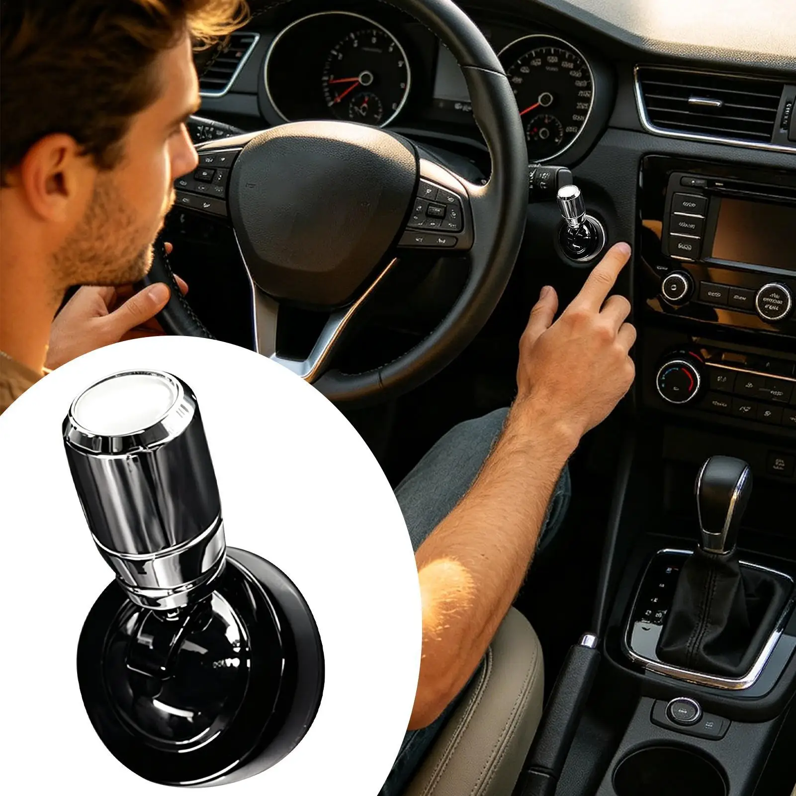 Push Start Button Cover Metal Decorative Ignition Sticker Adhesive Joystick for Truck Vehicle Automotive Tractor Car Accessory view 5