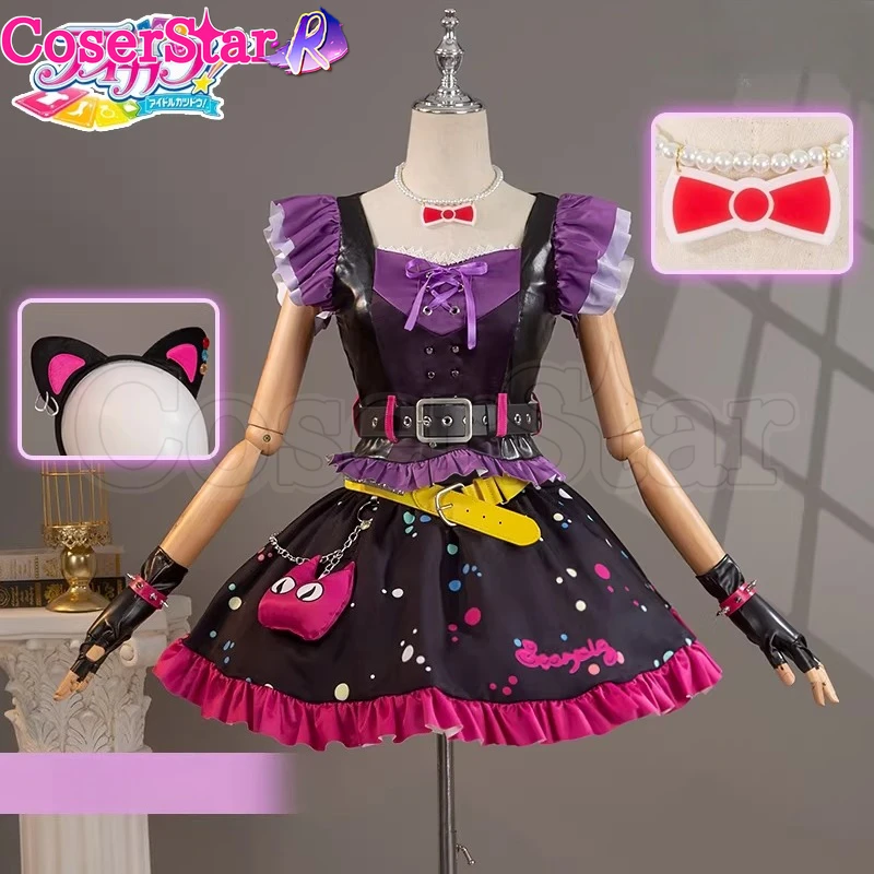 

CoserStar-SR Aikatsu Hoshimiya Ichigo Косплей Костюм Карнавал Хэллоуин Комикс Вечеринка Черное Платье