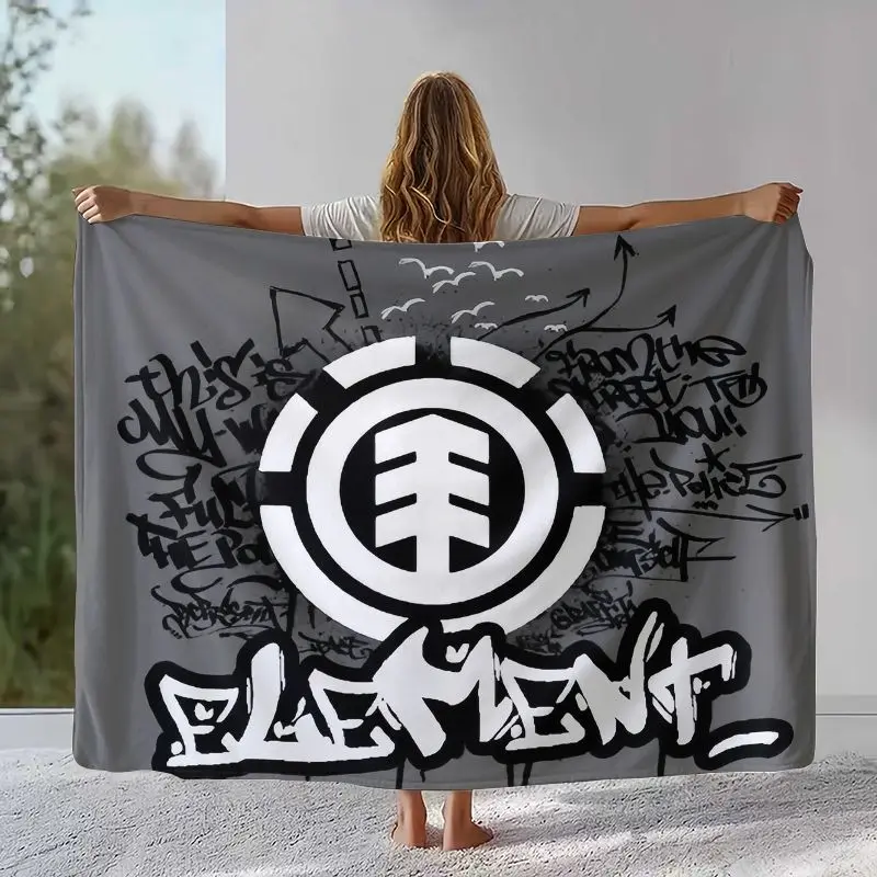 Boardsport Logo E-Element Skateboards Soft Flannel Throw Blanket,Cozy Blanket for Bed,Sofa,Living Room,Picnic,Camping,Home Decor