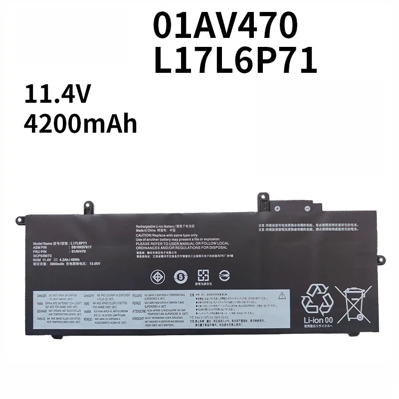 4200mAh L17L6P71 L17M6P71 L17C6P71 Battery For Lenovo ThinkPad X280 Series 01AV470 01AV471 01AV472 SB10K97617 11.4V 48WH