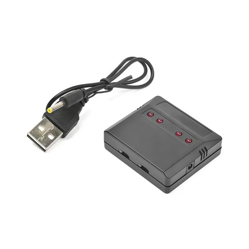 3.7V lithium battery charger USB small white head 1 drag 4 plug for drone lithium battery charging Toy battery charger - view 3