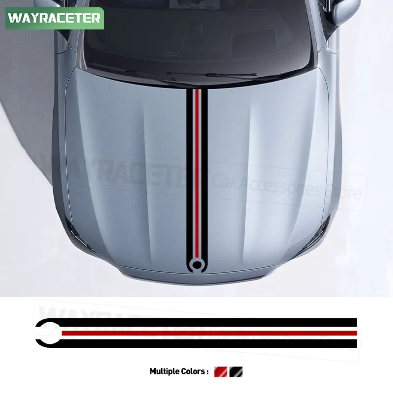 

Glossy Black & Red Hood Bonnet Stripes Sticker For Mercedes Benz A C E S GLA GLC GLE CLE CLA Class W204 C118 W213 W206 W205 W177