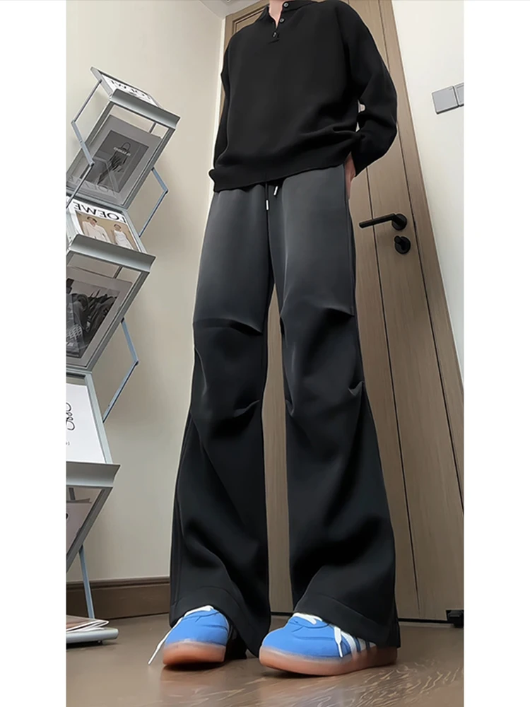 

Waed Bla Men's Autumn Winter Fce Lined Trousers American Cleanfit Sports Casual Flared Pants Knife Design