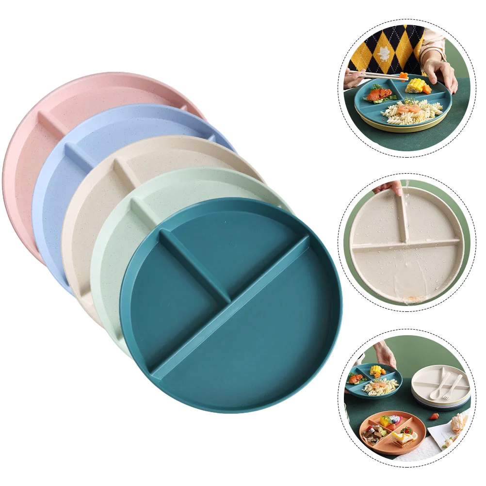 5 Pcs Food Divided Plates for Adults Fruit Children Melamine Diet Snack Serving