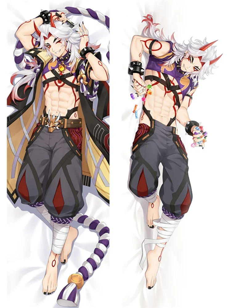 Genshin Impact Arataki Itto Dakimakura Hugging Body Pillow Case Anime Cushion Cover Cool Man Pillow Cover Cosplay Case