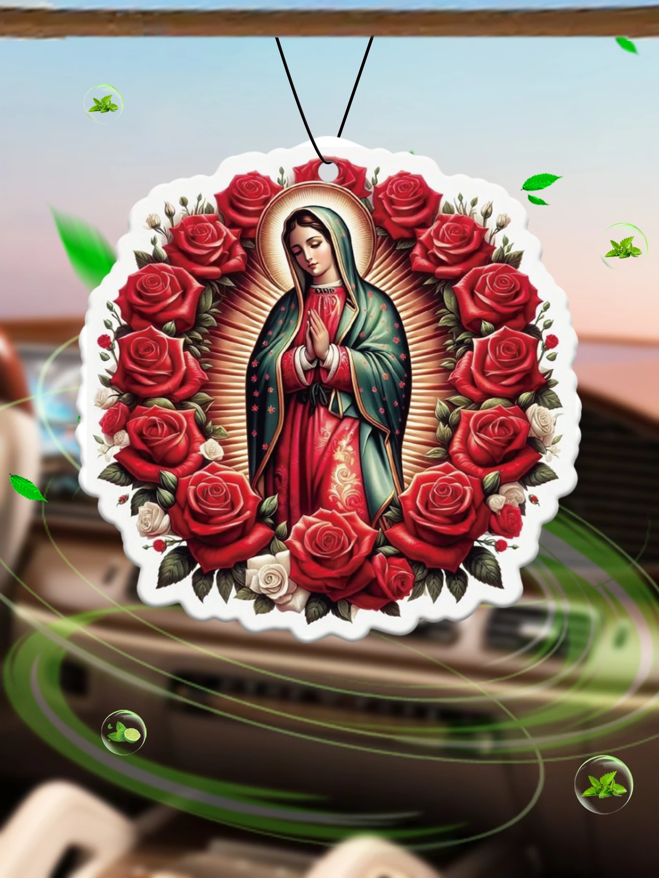 Virgin Mary Intercontinental Hotel (Hotel Fragrance) Neutral Car Perfume and Non-Toxic Air Freshener |   Natural Essential Oils and Aromatherapy Scent Tablets (Noroili/Grapefruit/Cedar) |   Hanging Type and Dual-Purpose with Vent Clip |   Long-Lasting Fragrance for 60-90 Days |   Deodorize and Purify the Air |   Suitable for Use in Cars, Homes, Wardrobes, and Bathrooms. |   Cartoon Animation Design |   Same Fragrance as the One Sold in the Store |   Creativity