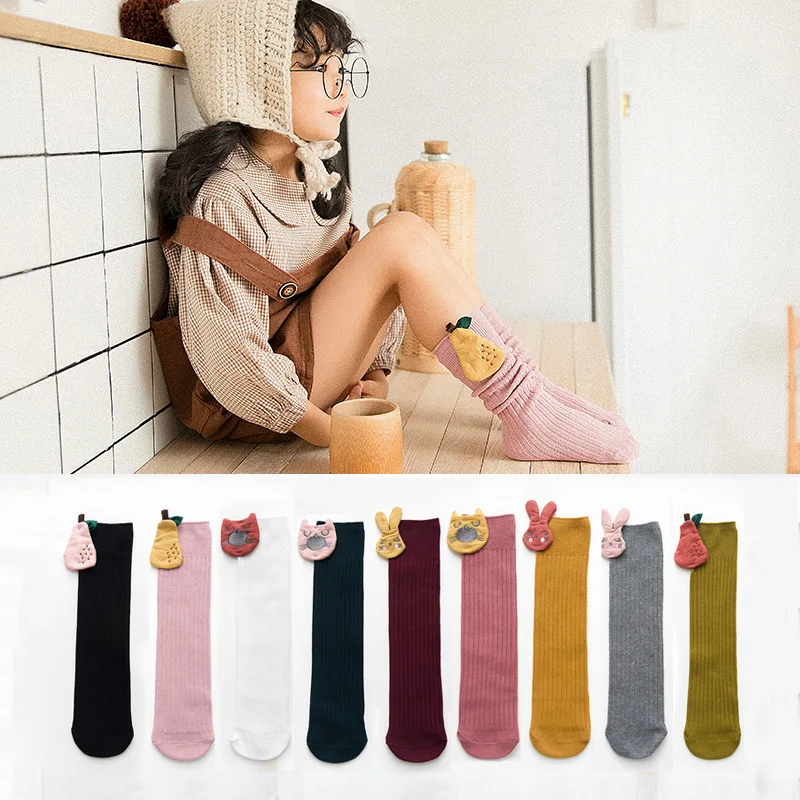 Hot Sale Autumn Winter Girls' Cotton High Tube Socks Baby Pile Socks Long Tube All Cotton Long Socks