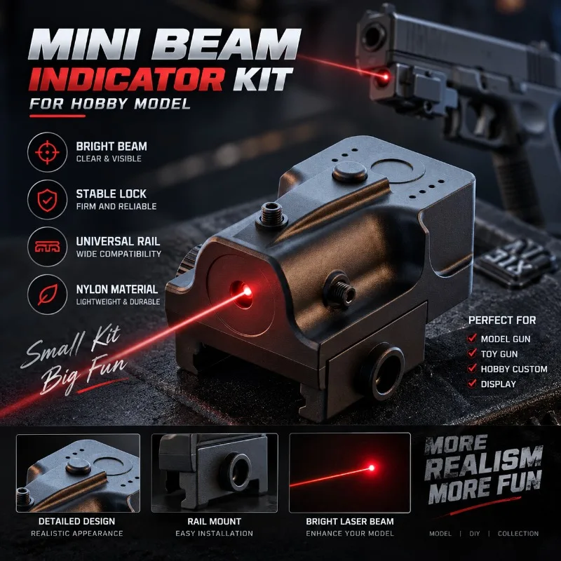 Light‑Weight Nylon Beam Indicator, Universal Rail Compatible, Hobby Display Decoration Component
