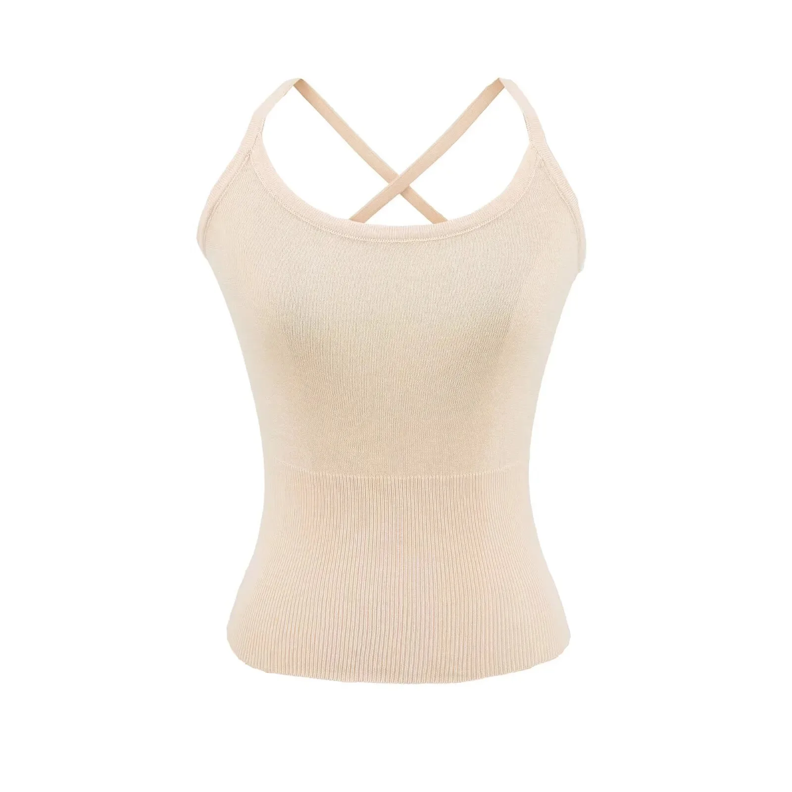 حار مثير الصوف محبوك سترة علوية للنساء 2025 الخريف الصليب الظهر عارية الظهر إخفاء الجانب الثدي بروتيل ملابس داخلية Z5W2 #3