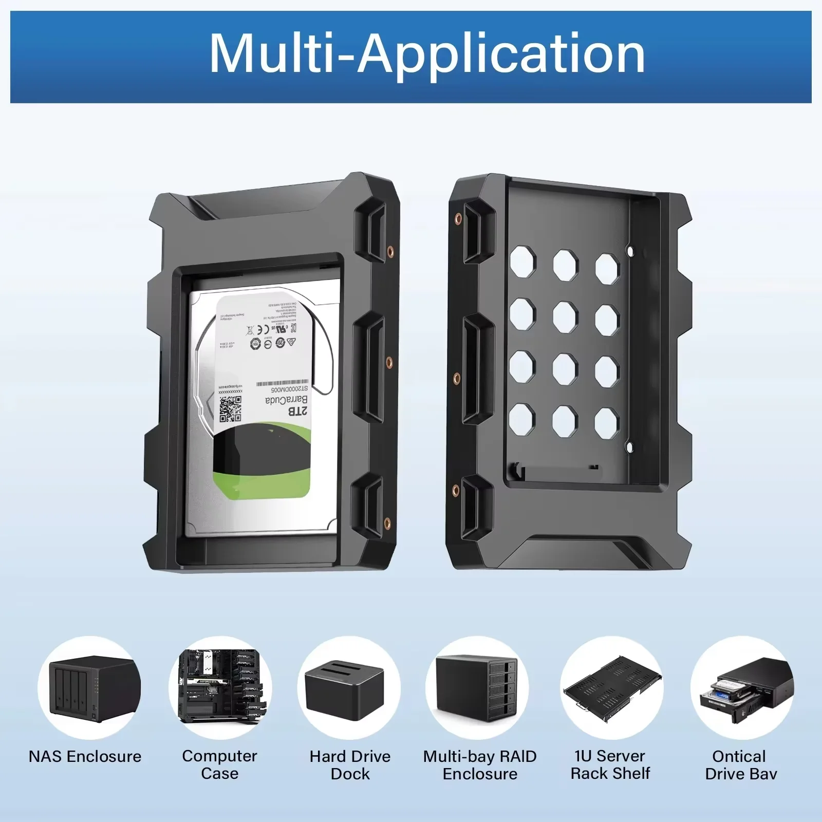 EJAY 2.5‘’ to 3.5‘’ Hard Drive Caddy Support SATA 3.0 Support HDD and SSD 2.5 Inch 7mm 9.5mm 12.5mm Computer Accessories view 3
