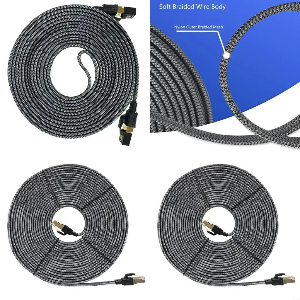 

C90F Fast 40Gbps Cat8 Flat Networking Cable 2000MHz for Online Gaming and Streaming