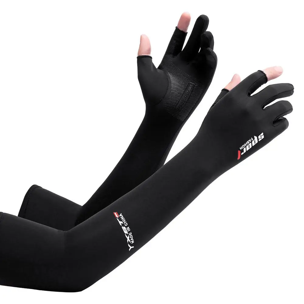 1 paio di manicotti di raffreddamento copri sport in esecuzione guanti di protezione solare UV donna uomo pesca all\'aperto ciclismo maniche da guida