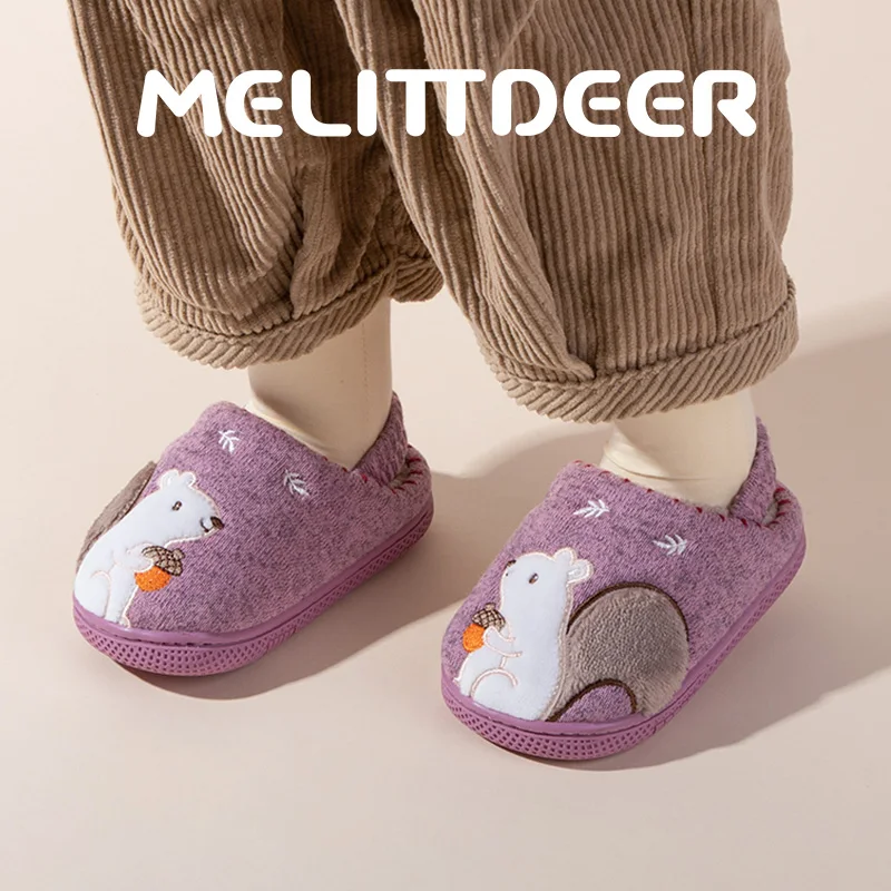 MELITTDEER Boys and Girls' Indoor Slippers, kids slippers for autumn & winter, Warm Toddler Slippers for Ages 1-5, Three Color view 2
