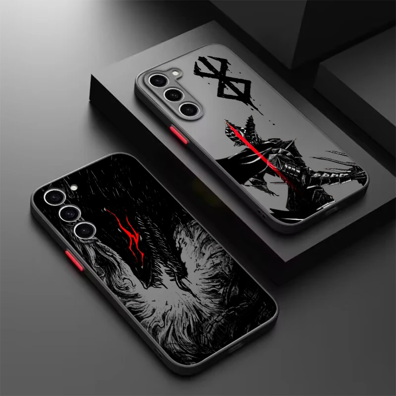 Hot Blood Anime Berserk Guts Frosted Translucent For Samsung A53 A52 A33 A32 A51 A71 A21S A13 A73 A50 A22 A12 5G Matte