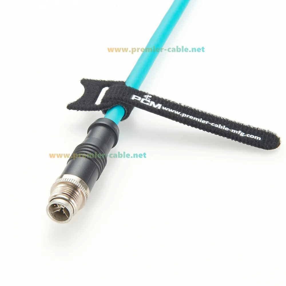 Rj45 cat6a ethernet para m12 8pin x código cabo ip67 alta flex gige visão cabo de câmera industrial para cognex keyence basler sensor