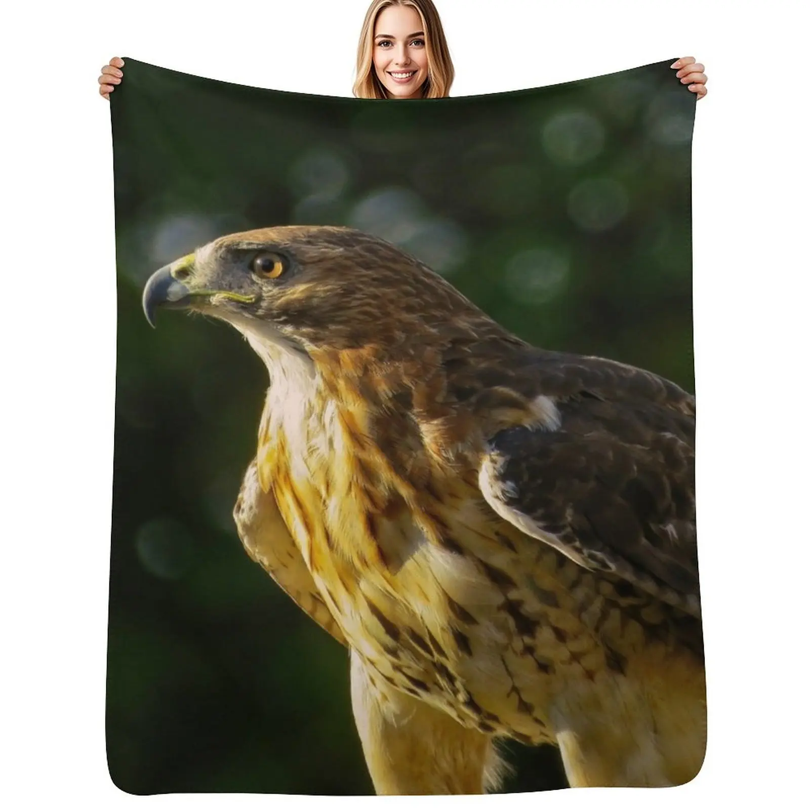 Red-Tailed Hawk Throw Blanket Cute Sofa Quilt Blankets For Baby Polar sofa bed Bed linens Blankets