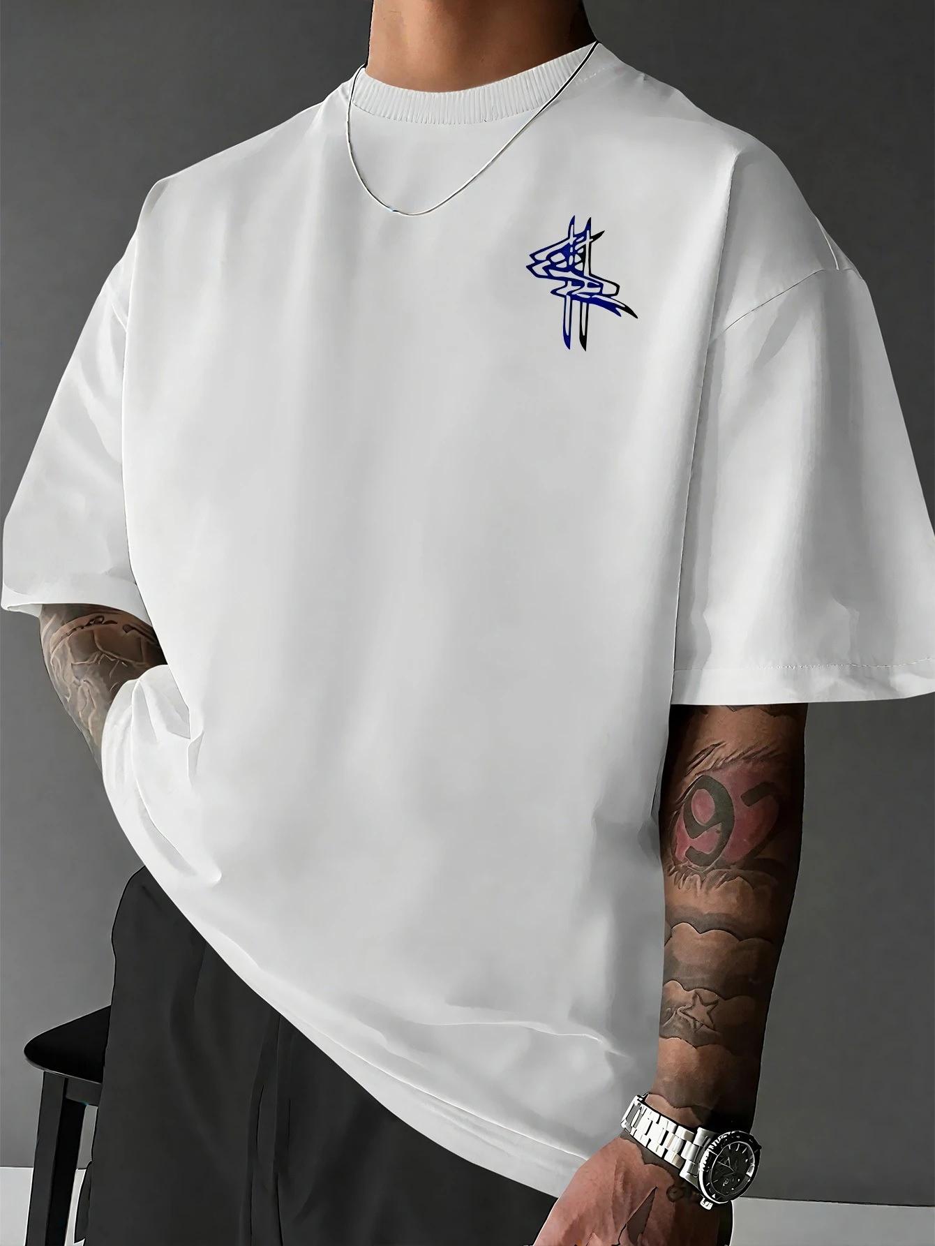Men's All-Season Casual Printed T-Shirt, Cyberpunk Mechanical Bone Print Short-Sleeve Sportswear  graphic t shirts