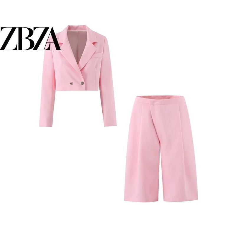 Fashionable Short Suit Jacket with Shoulder Pads ZR Wind Women's Wear Chinese Brand Autumn Spring Summer Casual Outfit Set