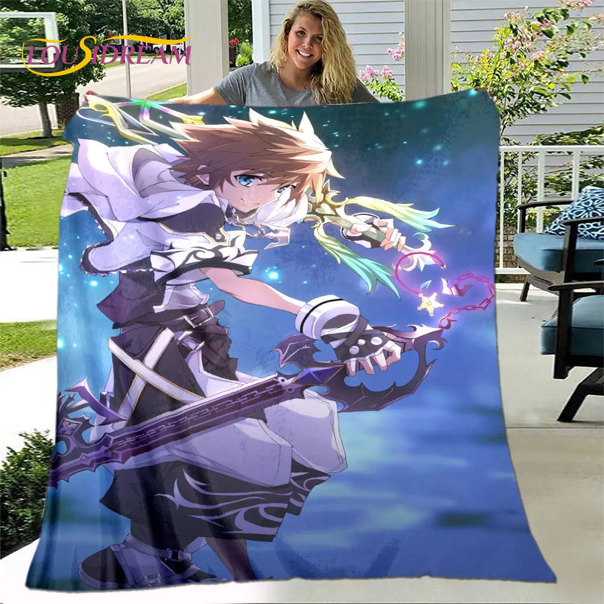 Kingdom Hearts Game Gamer Soft Plush Blanket,Flannel Blanket Throw Blanket for Living Room Bedroom Bed Sofa Picnic Cover Kids