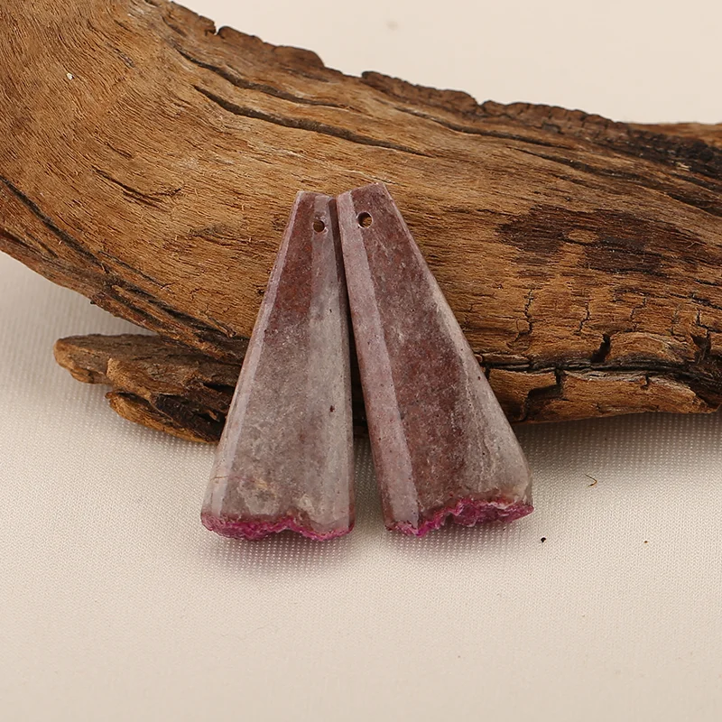 

Natural Calcite Quartz Earrings Beads for Jewelry Making, Handmade Natural stones beads 32×14×6mm 6.3g