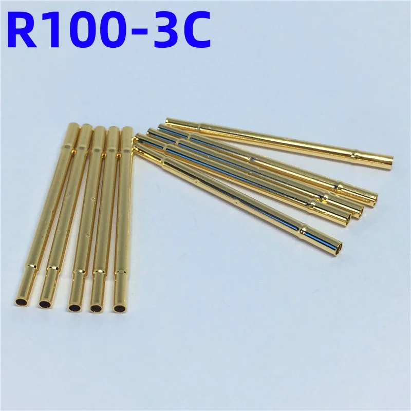 

20/100PCS R100-3C Test Pin P100-B Receptacle Brass Tube Needle Sleeve Seat Crimp Connect Probe Sleeve 29.3mm Outer Dia 1.67mm