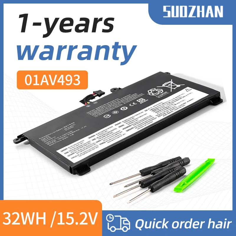 SUOZHAN New 01AV493 Laptop Battery For Lenovo ThinkPad T570 T580 P51S P52S SB10L84121 00UR890 00UR891 00UR892
