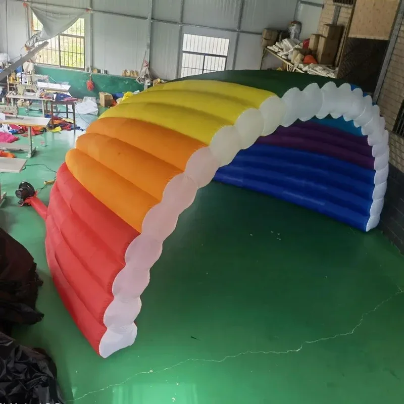 Cubierta inflable colorida de arcoíris para escenario, tienda para eventos al aire libre, dosel de cúpula, estructura de marquesina de aire a prueba de lluvia para Festival de Música