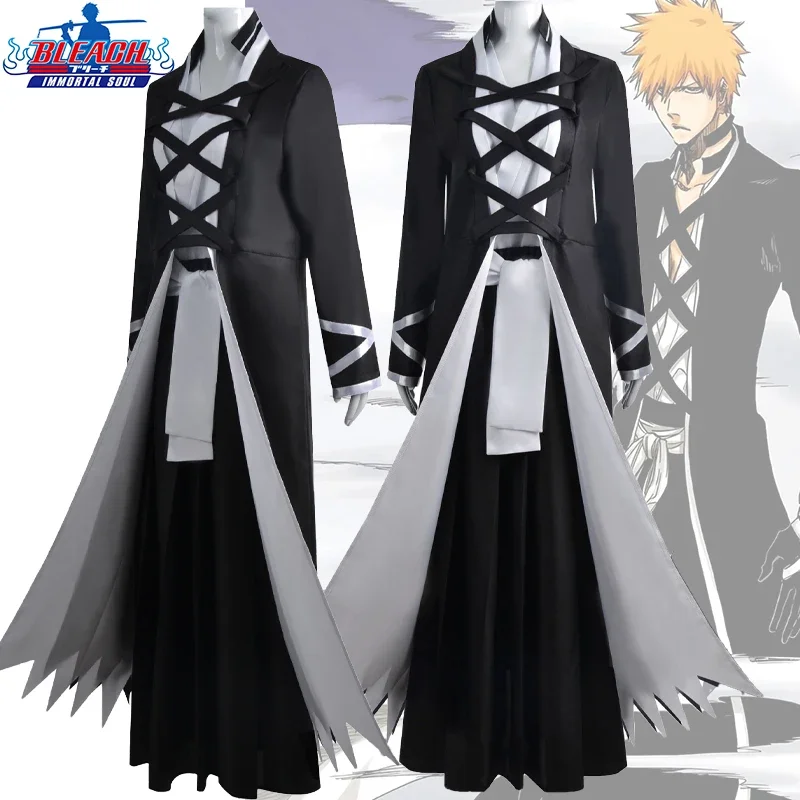 

Anime BLEACH Kurosaki Ichigo Cosplay Costume Japanese Manga Cosplay Black and White Outfit Halloween Role Play Uniform 2025