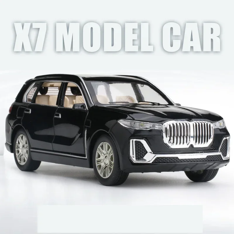 1:24 BMW X7 SUV Car Model Die-cast Vehicles Alloy Toy Simulation With Six Doors Opened Sound ＆Light Car Toy Gifts For Children