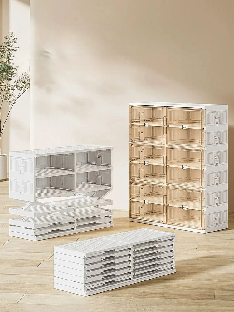 Shoe cabinet storage cabinet integrated against the wall free installation shoe rack multi-layer household door indoor simple