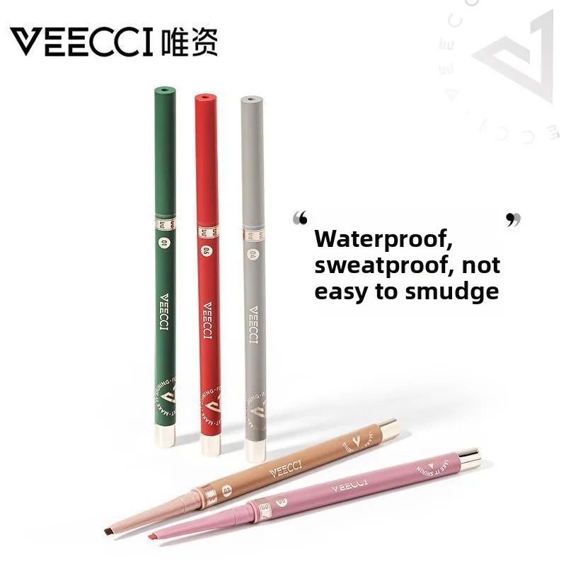 Veecci Waterproof Eyeliner Gel Pencil Red Brown Ultra-slim 1.7mm Soft Easy Wear High Pigment Professional Lasting Eyes Makeup