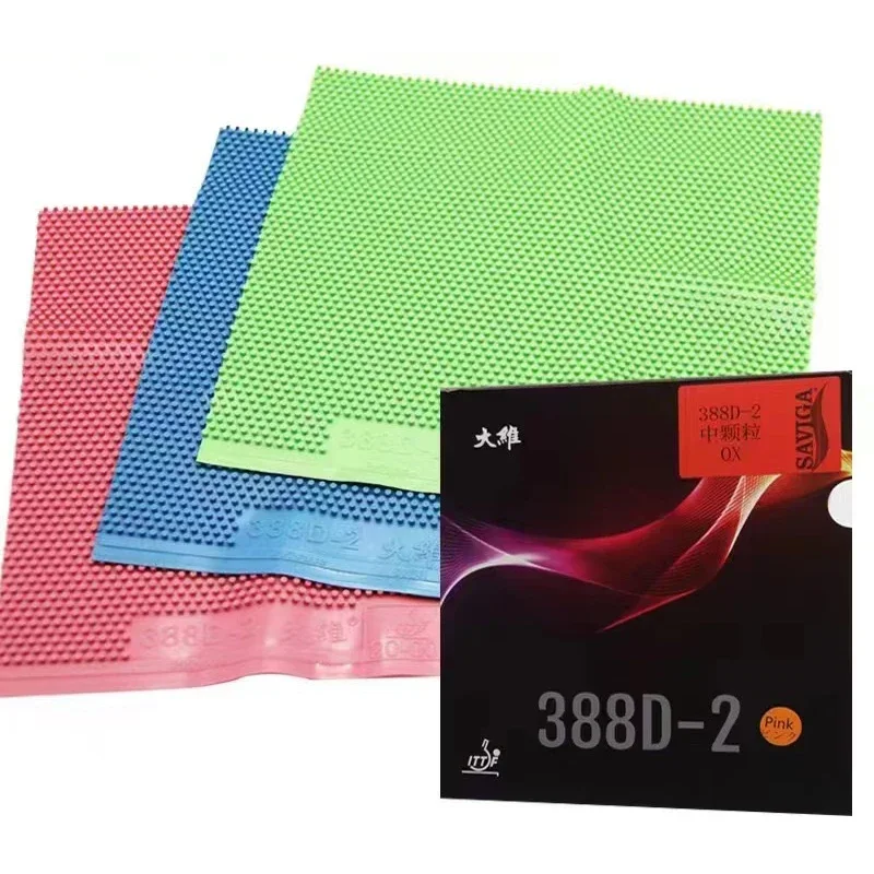 Dawei 388D-2 Table Tennis Rubber with 0.5/0.8/1.0mm Sponge Long Pimples Medium Grain ITTF Approved Colorful Ping Pong OX Rubber