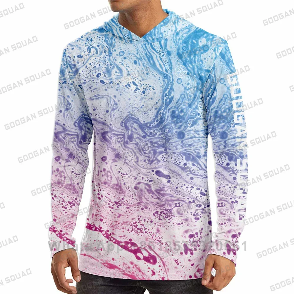 GOOGAN SQUAD Men's Long Sleeve Hoodie Shirts UPF 50+ Sun Protection Lightweight Fishing Running view 4