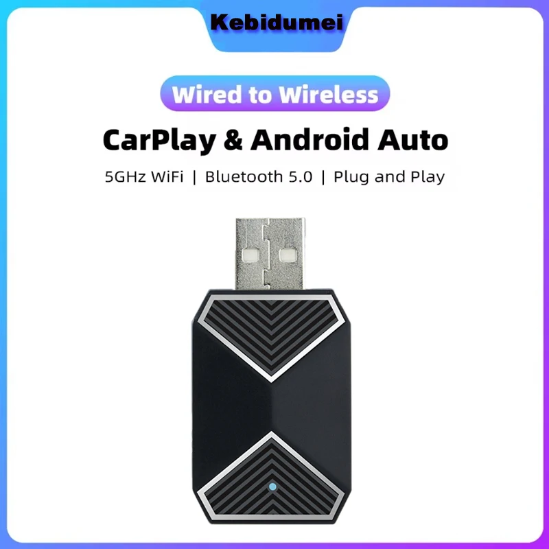 

Wireless CarPlay Android Auto 2 IN 1 AI Mini Box Adapter Cars WiFi Smart Voice Assistant USB Plug&Play for Wired CarPlay Android