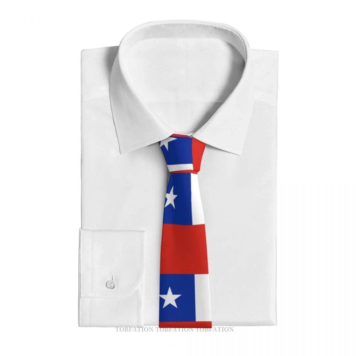 Flag Of Chile Print Ties Casual Unisex Neck Tie Shirt Decoration Narrow Striped Slim Cravat