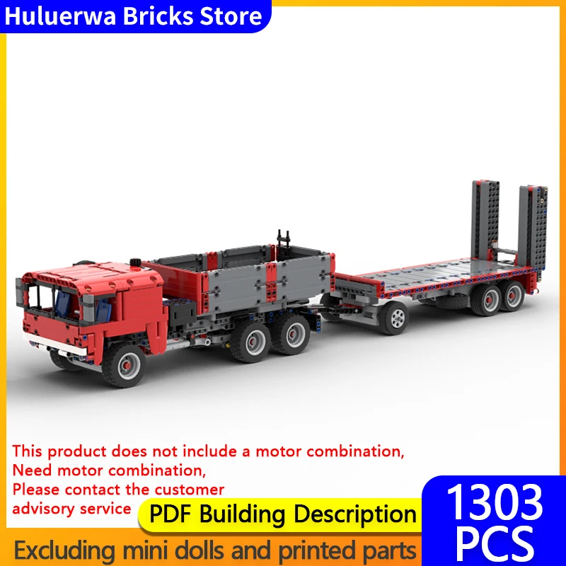 

City Car Model MOC Building Bricks Off-Road Transportation Flatbed Truck Modular Technology Gifts Holiday Assemble Children Toys