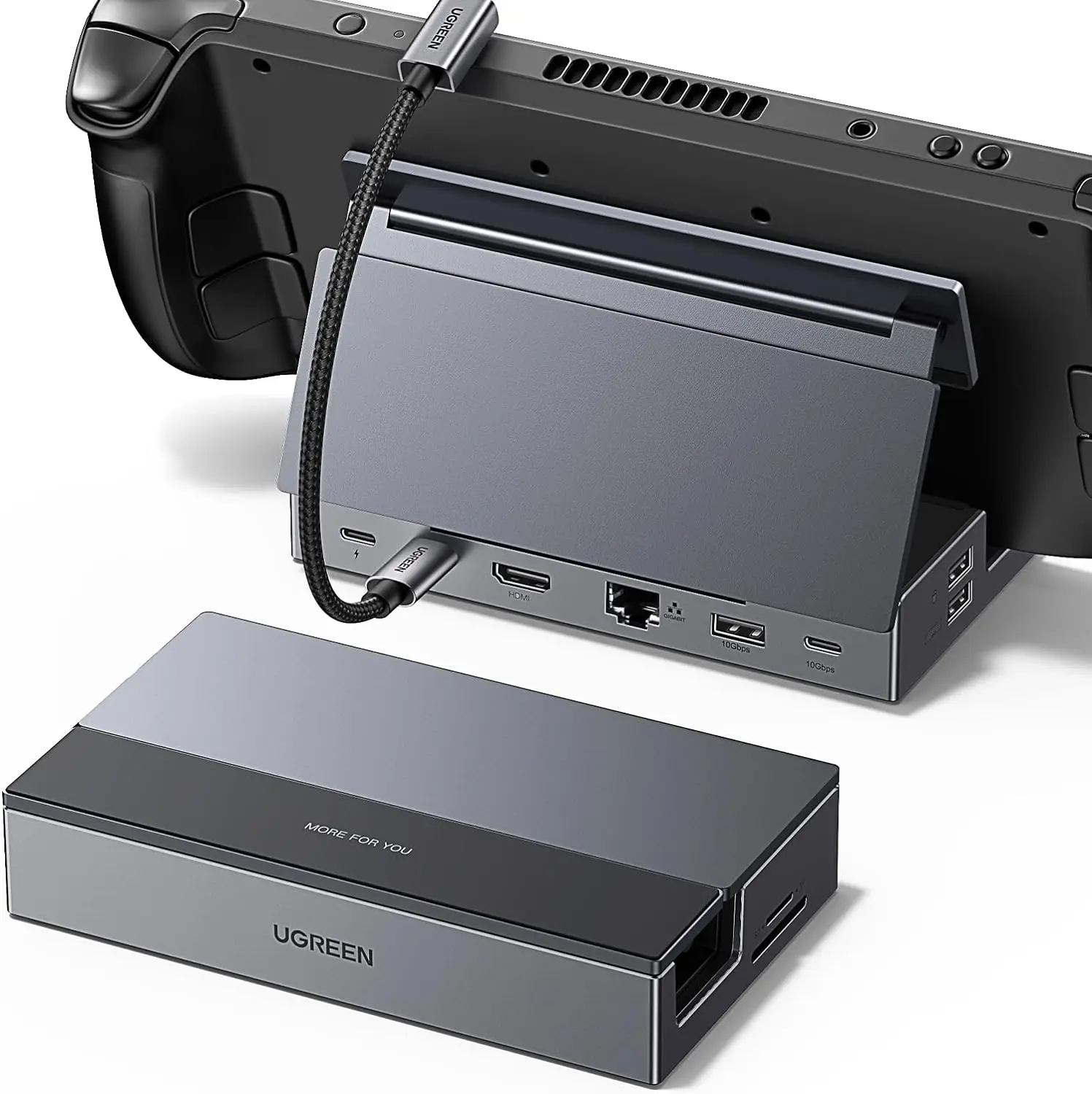 

UGREEN Steam Deck Dock 9-in-1 USB C Docking Station with Foldable Stand, 10Gbps Fast Transmission, PD 100W Fast Charging