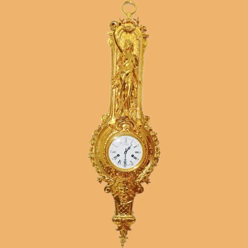 

Vintage French decorative wall clock decoration living room wall clock antique old medieval carved wall clock