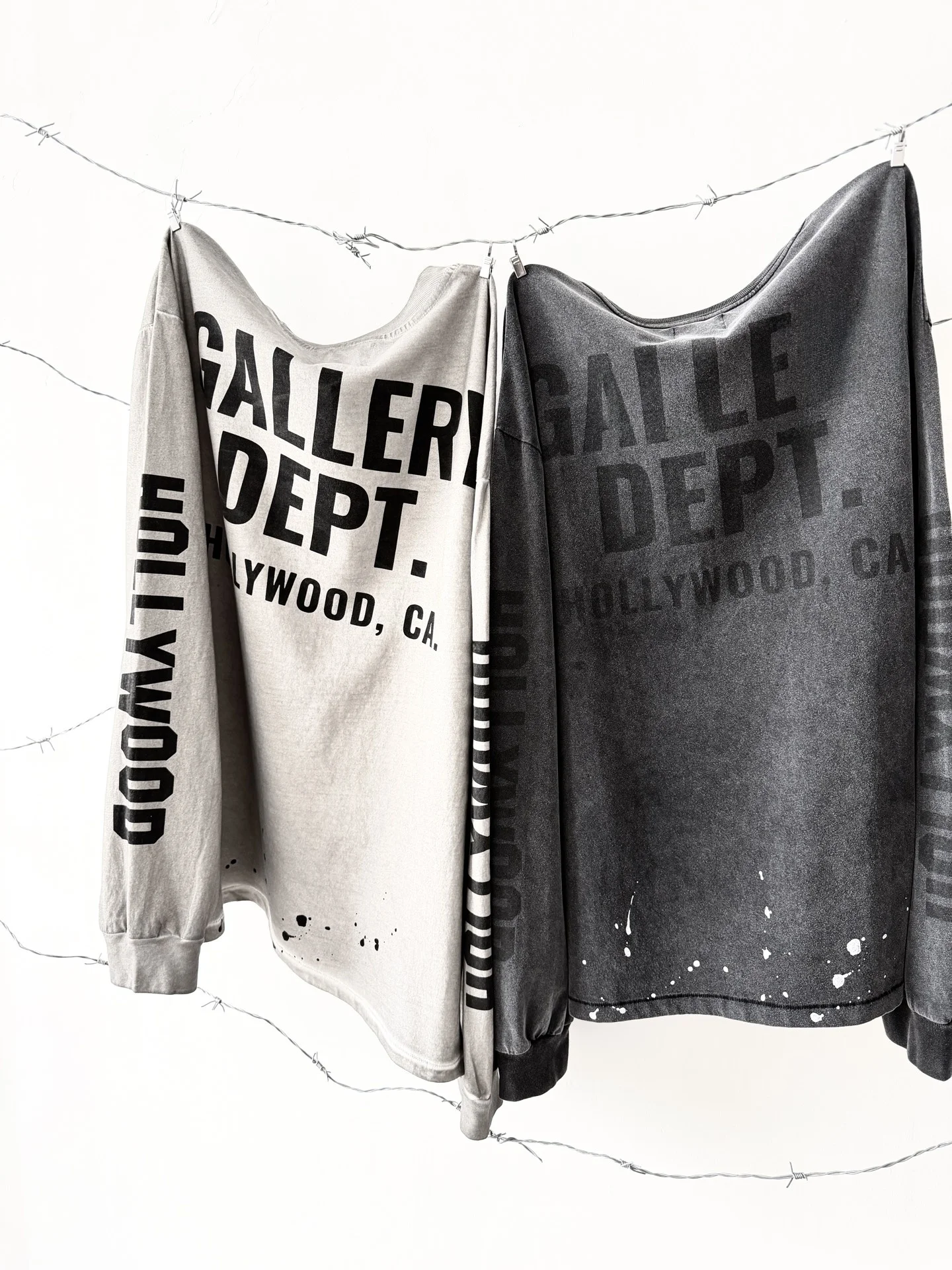 American Retro Letter Print Loose Destroyed Long Sleeve T-Shirt Base Shirt Cotton Youth Trendy Casual round Neck Top