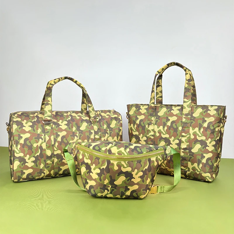 

Nylon Polyester waterproof camouflage outdoor travel bag, large capacity handbag, men's and women's matching waist bag,chest bag