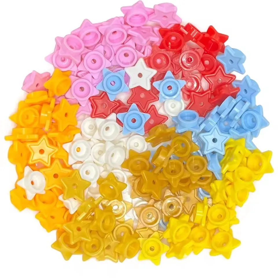 500 Stück Moc 11609 Bausteine Runde Platte 1x1 mit Stern und Kleinem Loch DIY Bausteine Kompatible Teile Zubehör Spielzeug – Detail 4