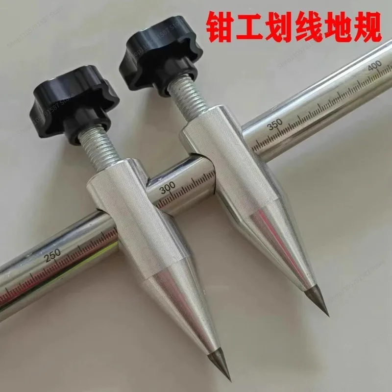 For Fitter Scribing Gauge with Scale Scribe Alloy Large Compass, Woodworking Scribing Tool Artifact Tungsten Steel Scribe